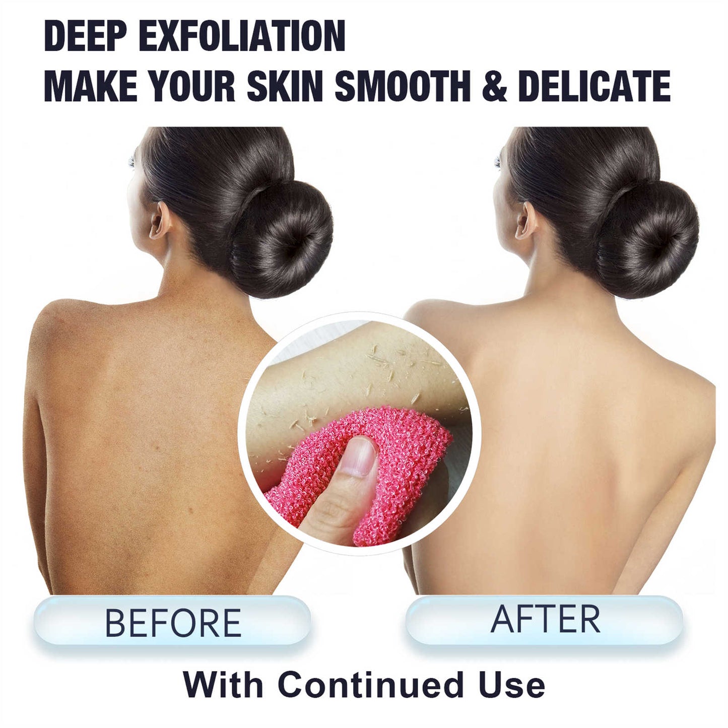 EvridWear Exfoliating Back Scrubber for Shower One Size (Pink)