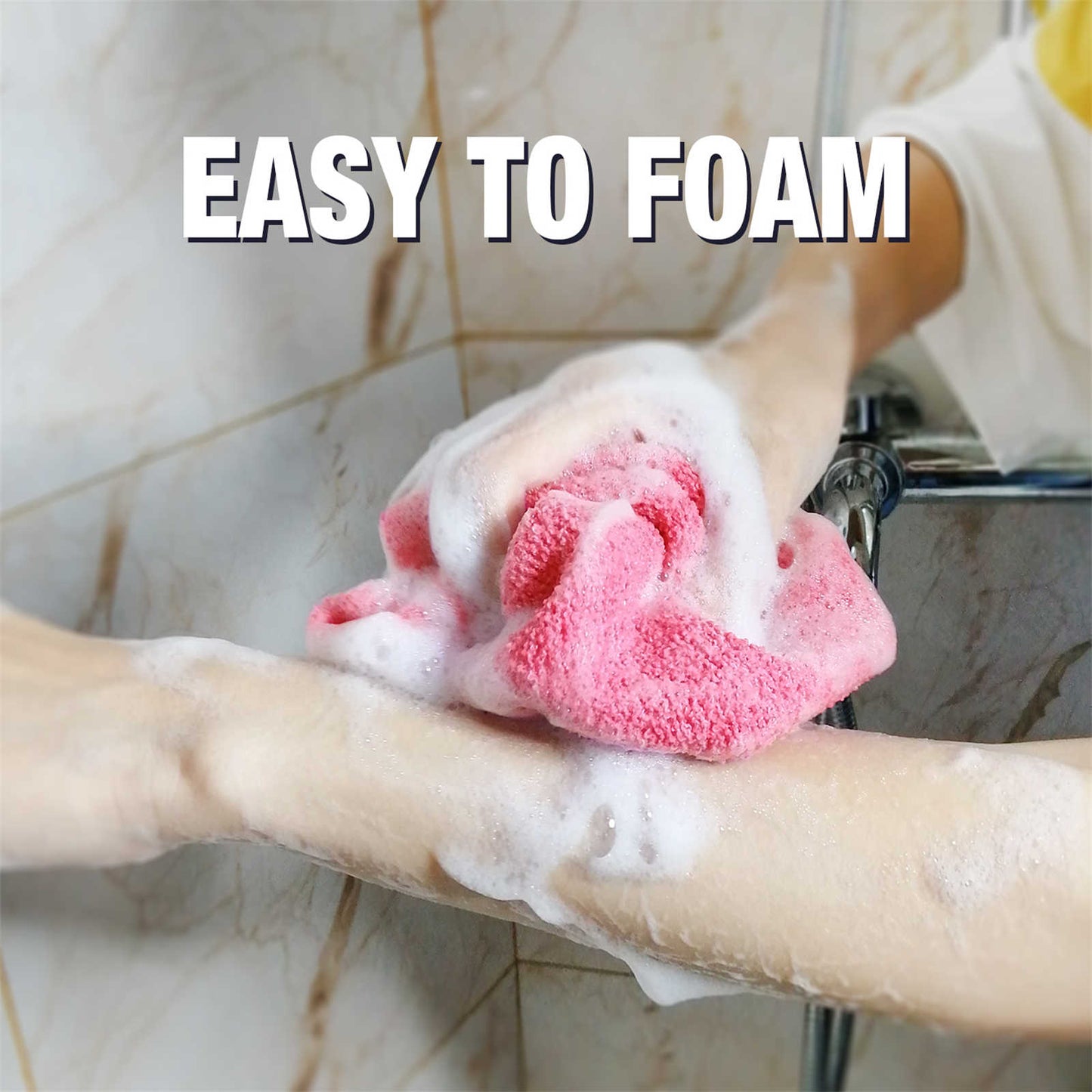 EvridWear Exfoliating Back Scrubber for Shower One Size (Pink)