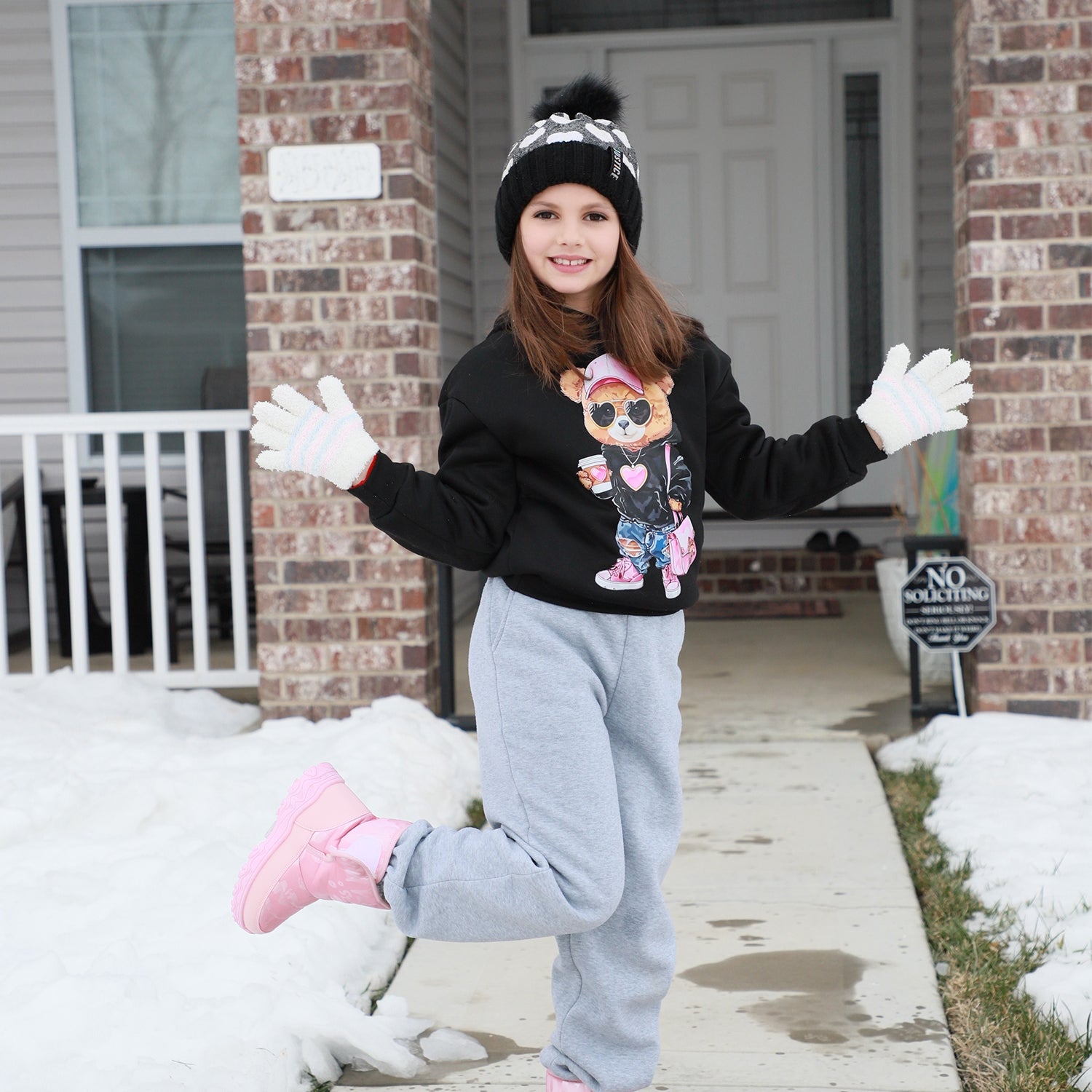 EvridWear Kids Fluffy Winter Gloves in Pastel Colors - Warm & Stretchy