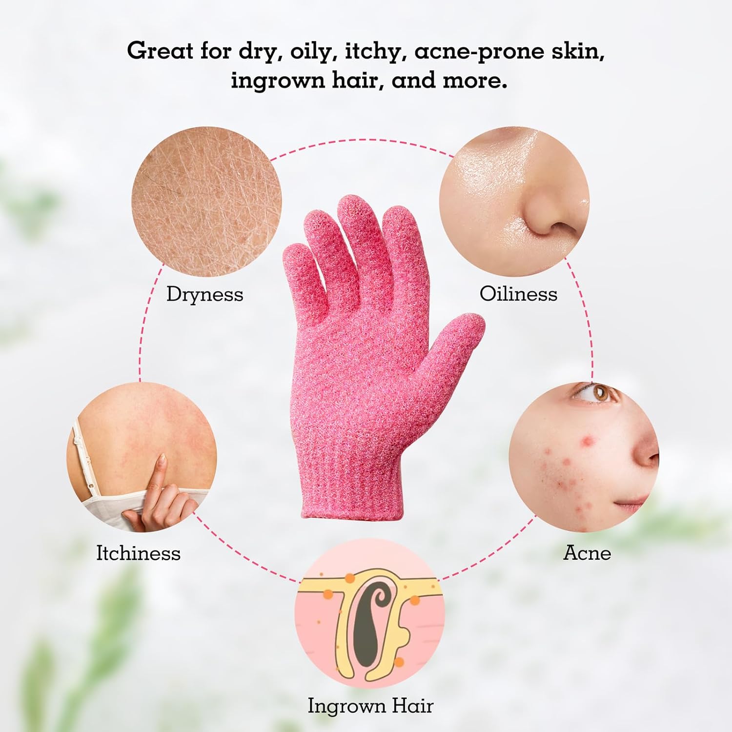 Heavy Hot Pink Exfoliating Bath Gloves (3 Pairs)