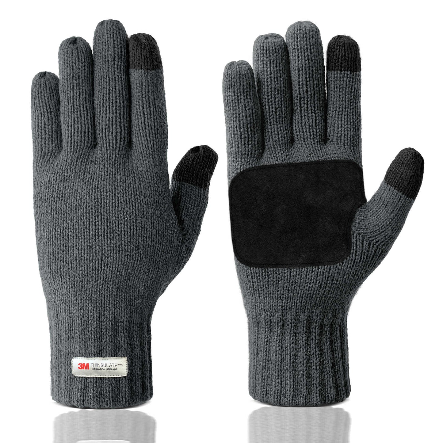 Evridwear Mens Winter Warm Gloves ,Knitted Thermal Anti-Slip Touchscreen Glove with 3M Thinsulate Insulated Lining