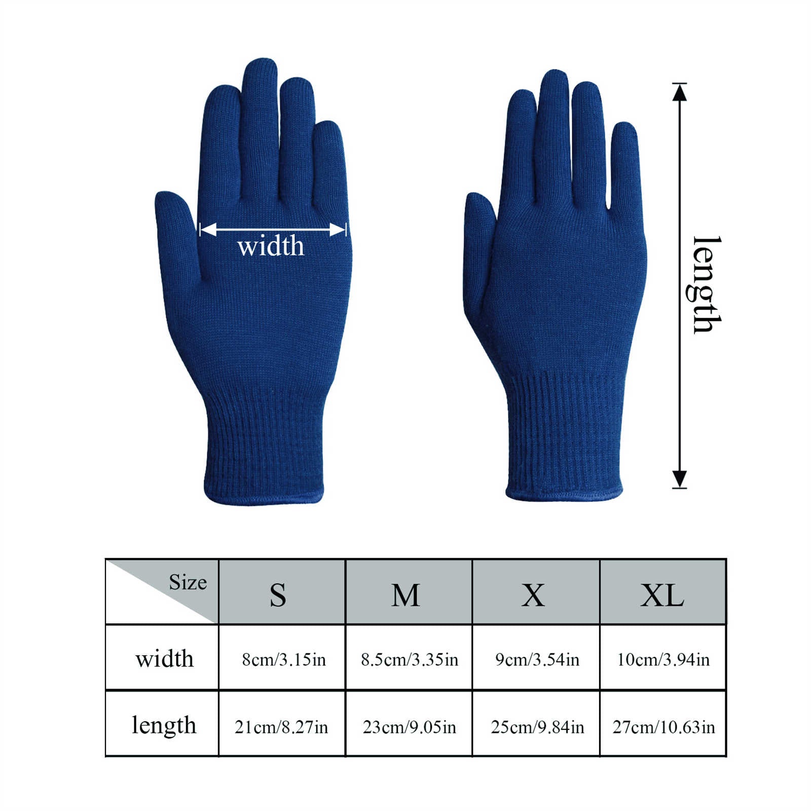 Merino Wool Gloves (Navy)