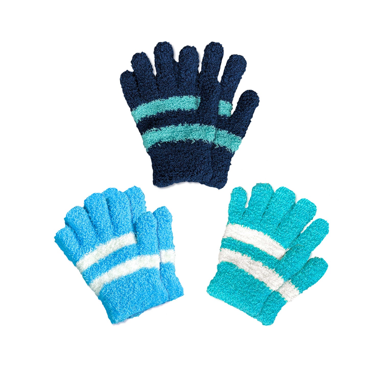 EvridWear Kids Fluffy Winter Gloves in Blue Color - Warm & Stretchy