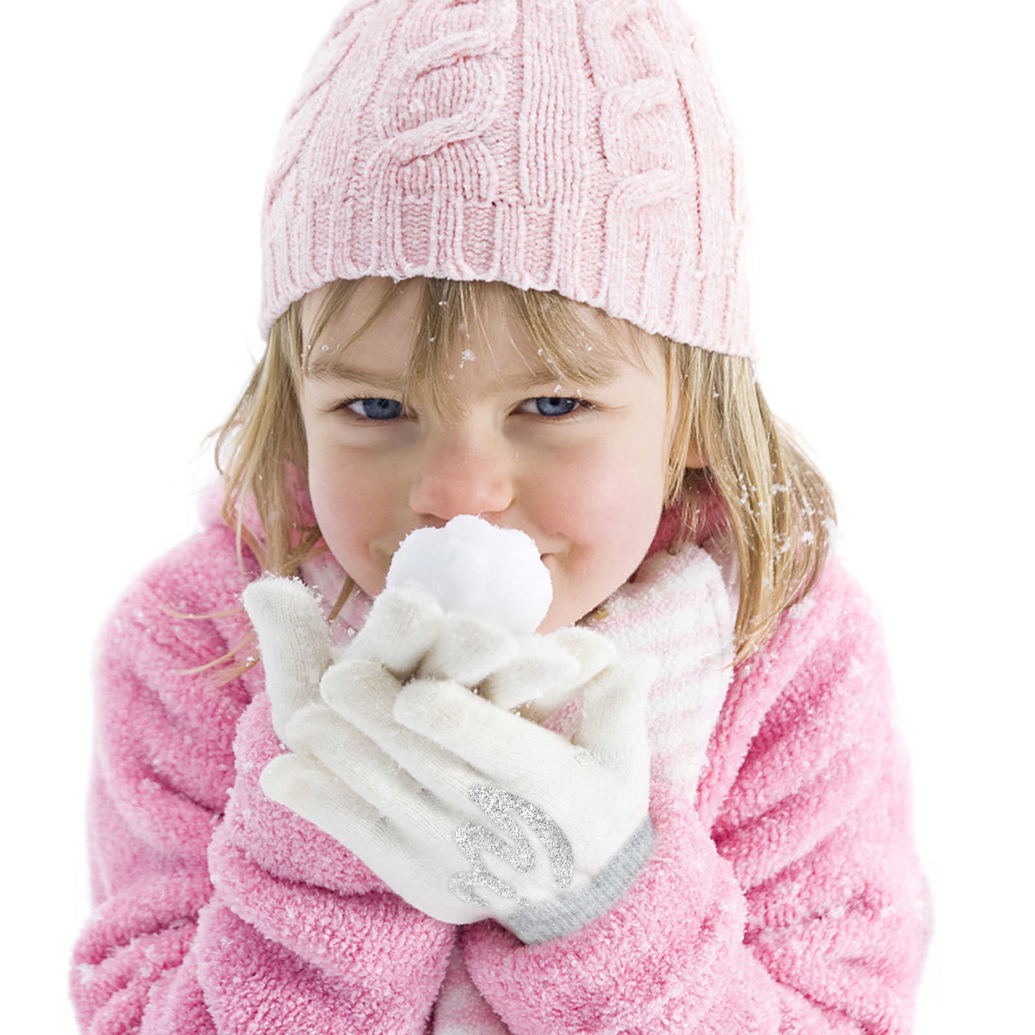 EvridWear Kids Winter Gloves - 3 Pairs Hi/Bye Print Knit (Boys & Girls)