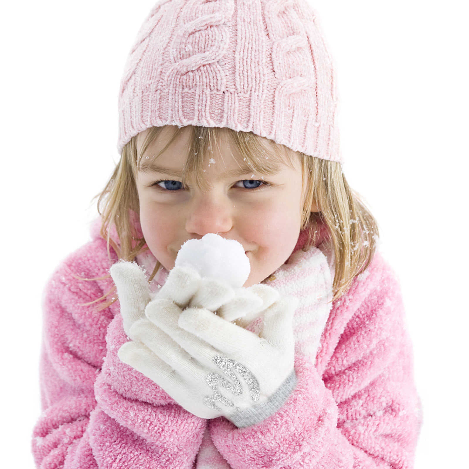 EvridWear Kids Winter Gloves - 3 Pairs Hi/Bye Print Knit (Boys & Girls)