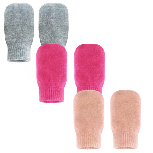 EvridWear 3 Pairs Infant Toddler Warm Stretch Knitted Mittens (12 - 24 Months)