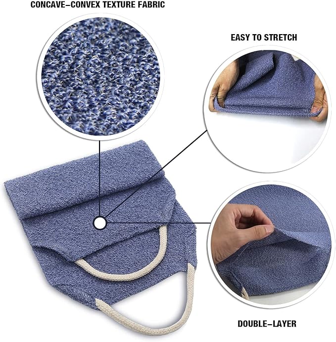 Exfoliation Back Scrubber with Handles (Back Scrubber + Heavy Gloves)