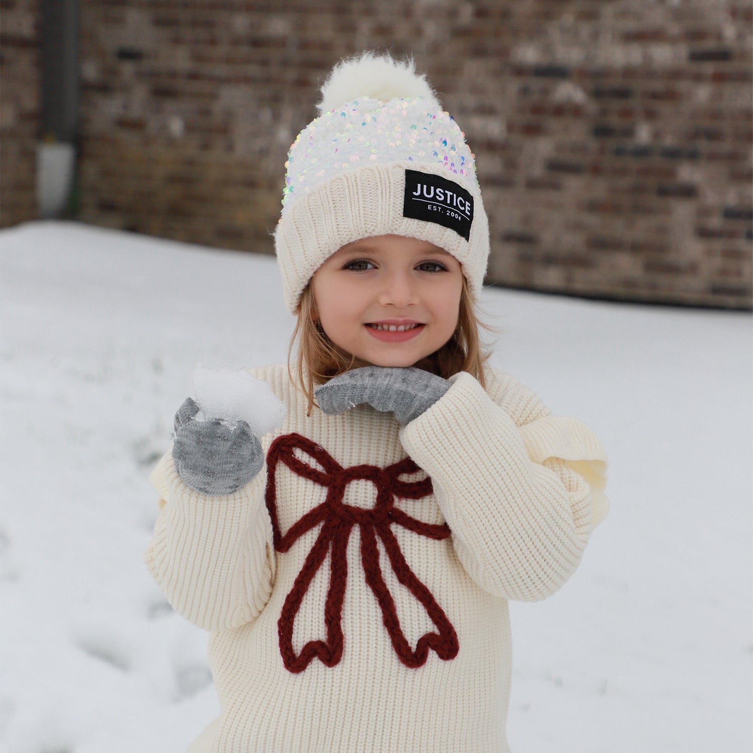 EvridWear Toddler Mittens - 3 Pairs, Warm Knit (Ages 4-6) - White/Gray/Pink