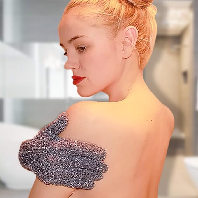 Dual Texture Exfoliating Gloves with Hanging Loop (3 Pairs)