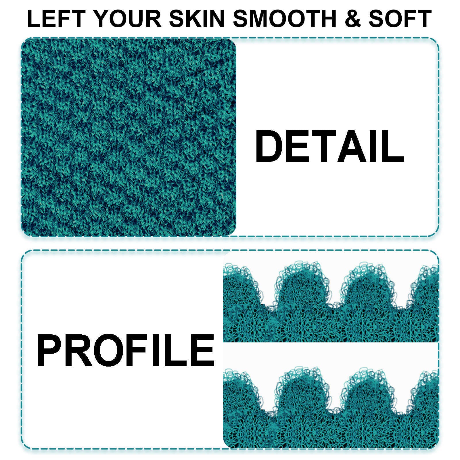 Heavy Lake Blue Exfoliating Bath Gloves