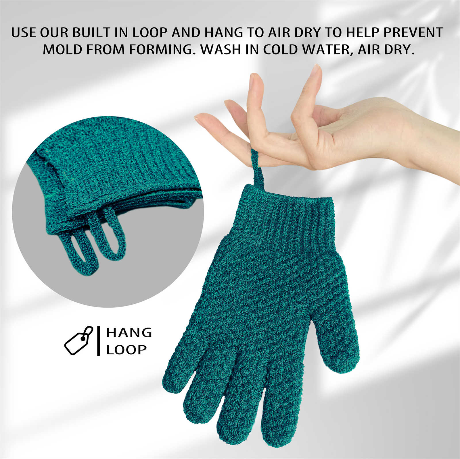 Heavy Lake Blue Exfoliating Bath Gloves