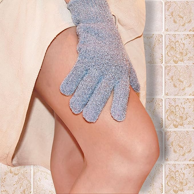 Dual Texture Exfoliating Gloves with Hanging Loop (3 Pairs)