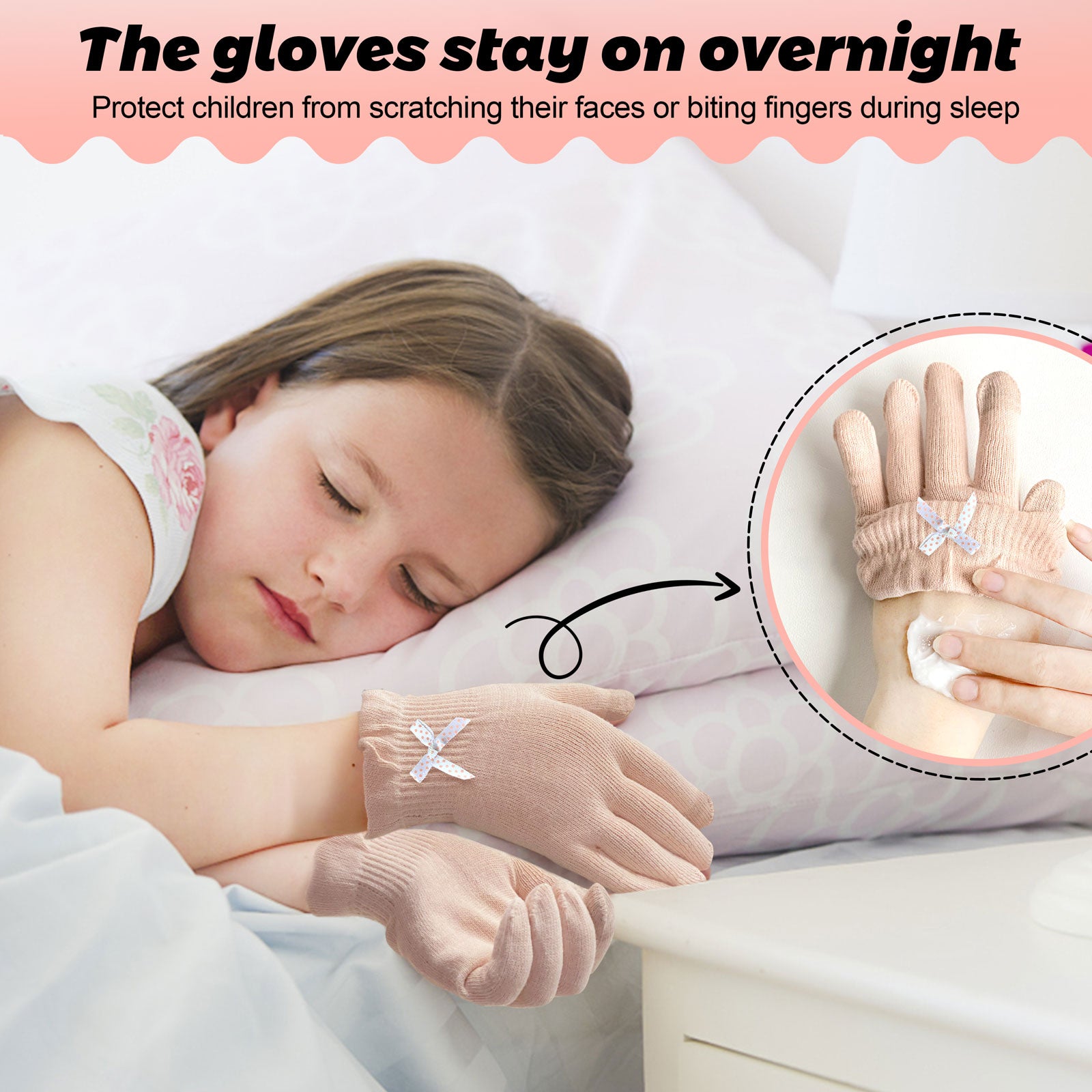 Kids Cotton Moisturizing 2 Pairs Gloves