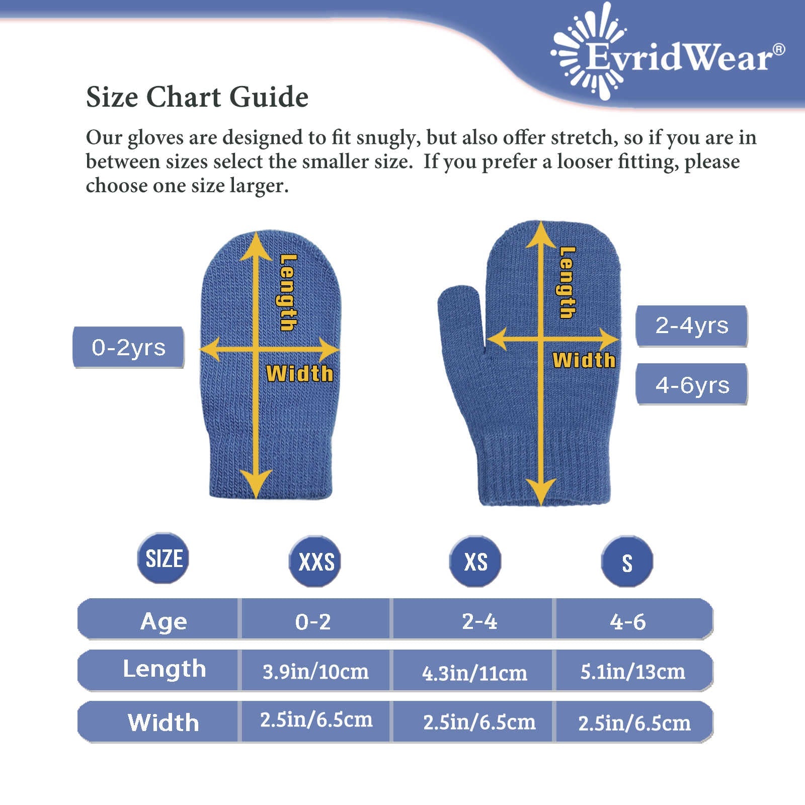 EvridWear Toddler Mittens - 3 Pairs, Warm Knit (Ages 4-6)