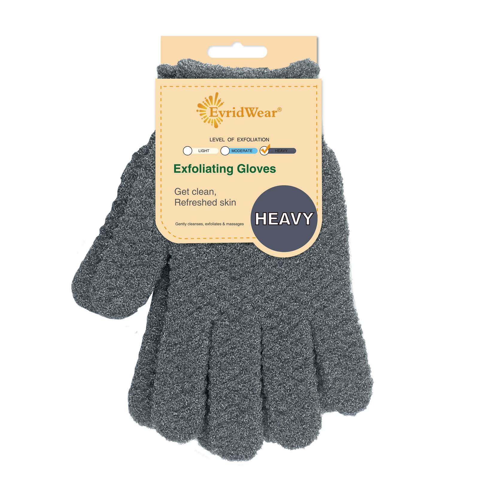 Heavy Gray Exfoliating Bath Gloves
