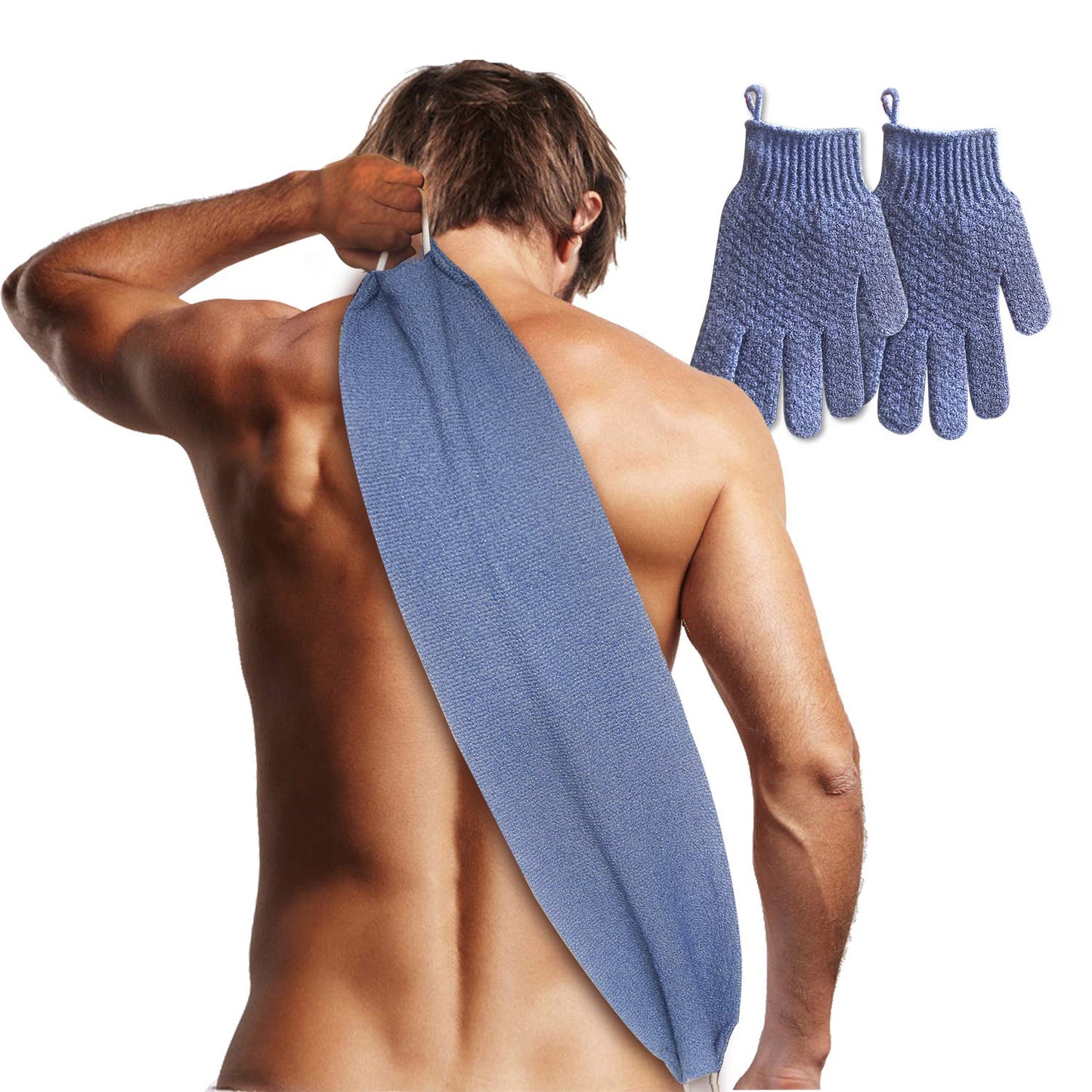 EvridWear Exfoliating Back Scrubber with Handles two sides for Body Shower Deep Cleans Skin Massages One Size-EvridWearUS