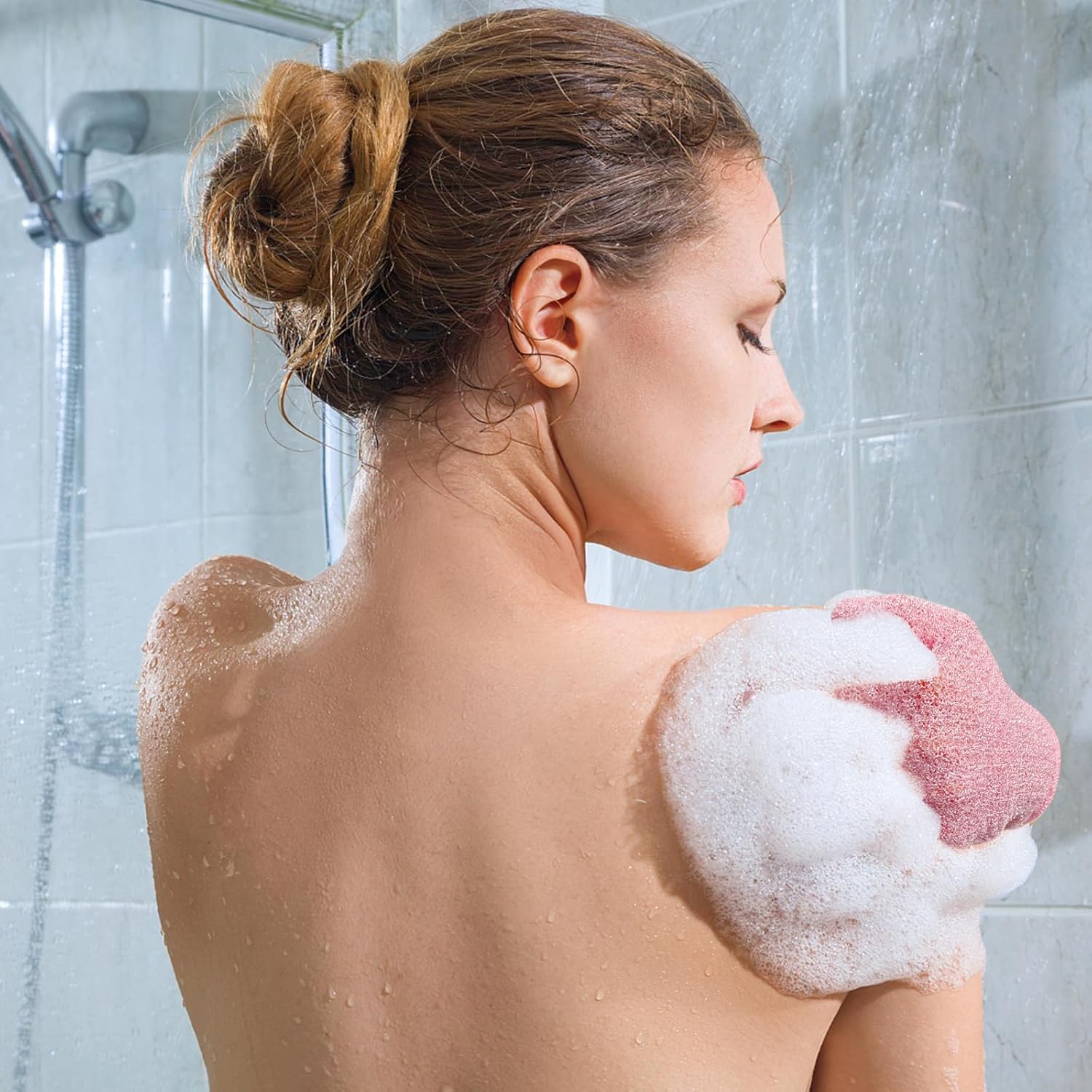 Moderate Light Pink Exfoliating Bath Gloves (3 Pairs)