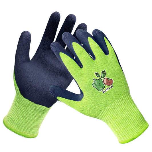 EvridWear Kids Gardening Gloves, Vegetable Patterns (Green)