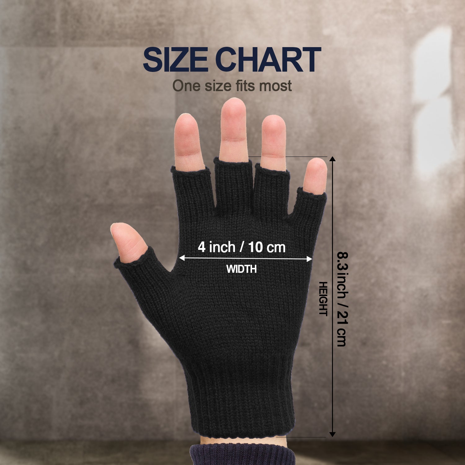 EvridWear 3 Pairs Half Finger Gloves - Thermal & Warm