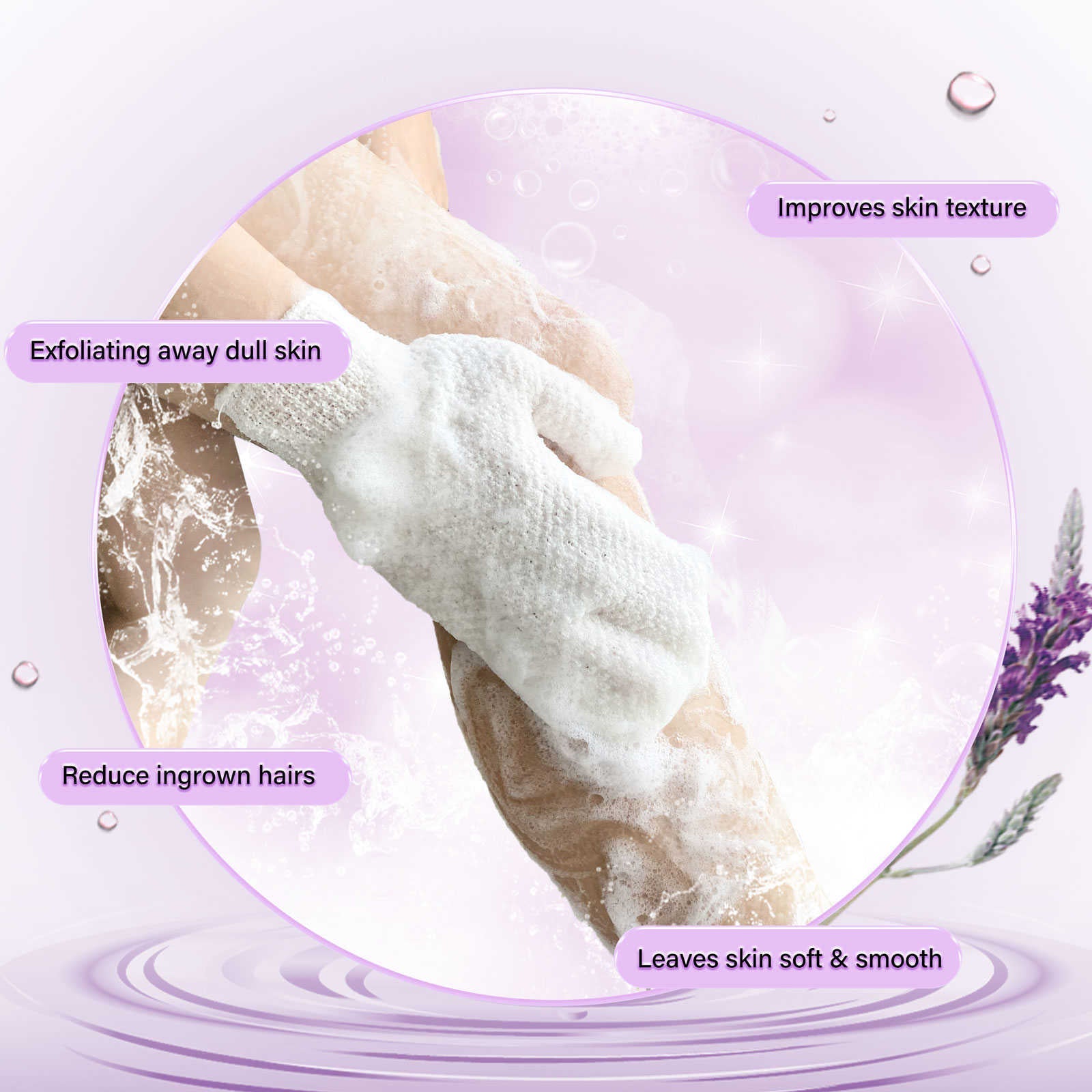 3 Pair Exfoliating Bath Mitts