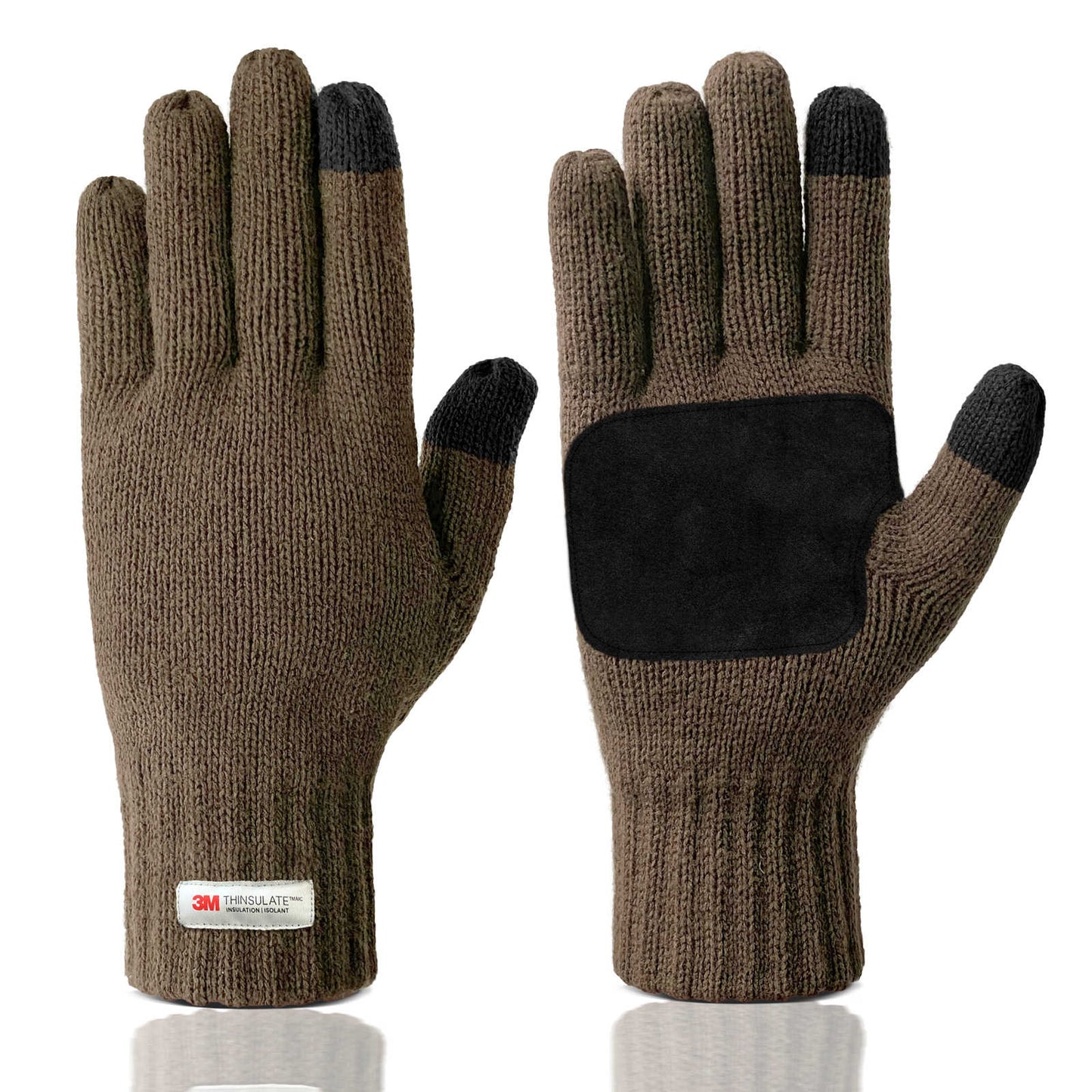 Evridwear Mens Winter Warm Gloves ,Knitted Thermal Anti-Slip Touchscreen Glove with 3M Thinsulate Insulated Lining