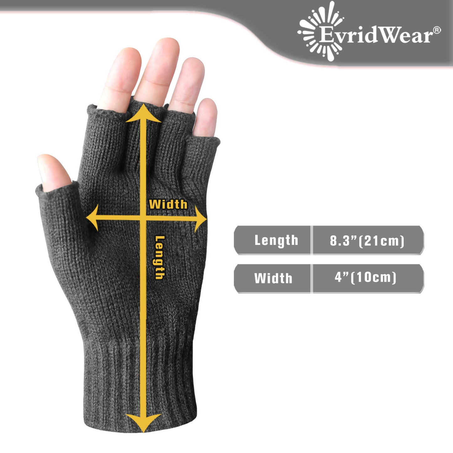Evridwear 3 Pairs Winter Touchscreen Fingerless Gloves Cold Weather Thermal Warm Glove for Men Women