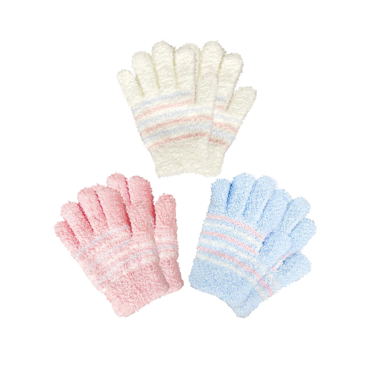 EvridWear Kids Fluffy Winter Gloves in Pastel Colors - Warm & Stretchy
