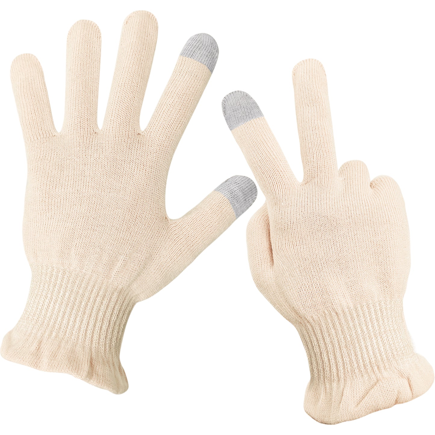 EvridWear Beauty Cotton Gloves with Touchscreen Fingers for SPA, Eczema, Dry Hands, Hand Care, Day and Night Moisturizing,(2 Pair S/M, Feather Weight Mint Green Color)