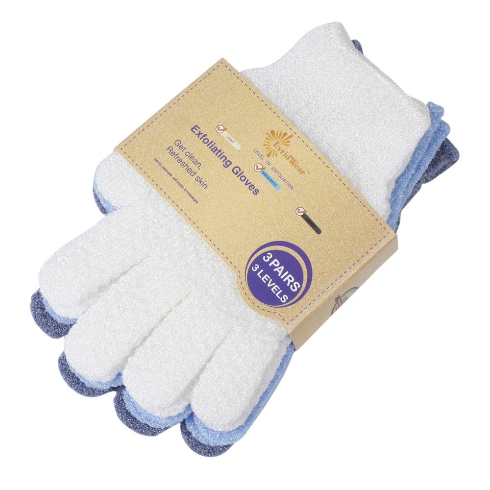 3 Pairs Exfoliation Gloves Different Level