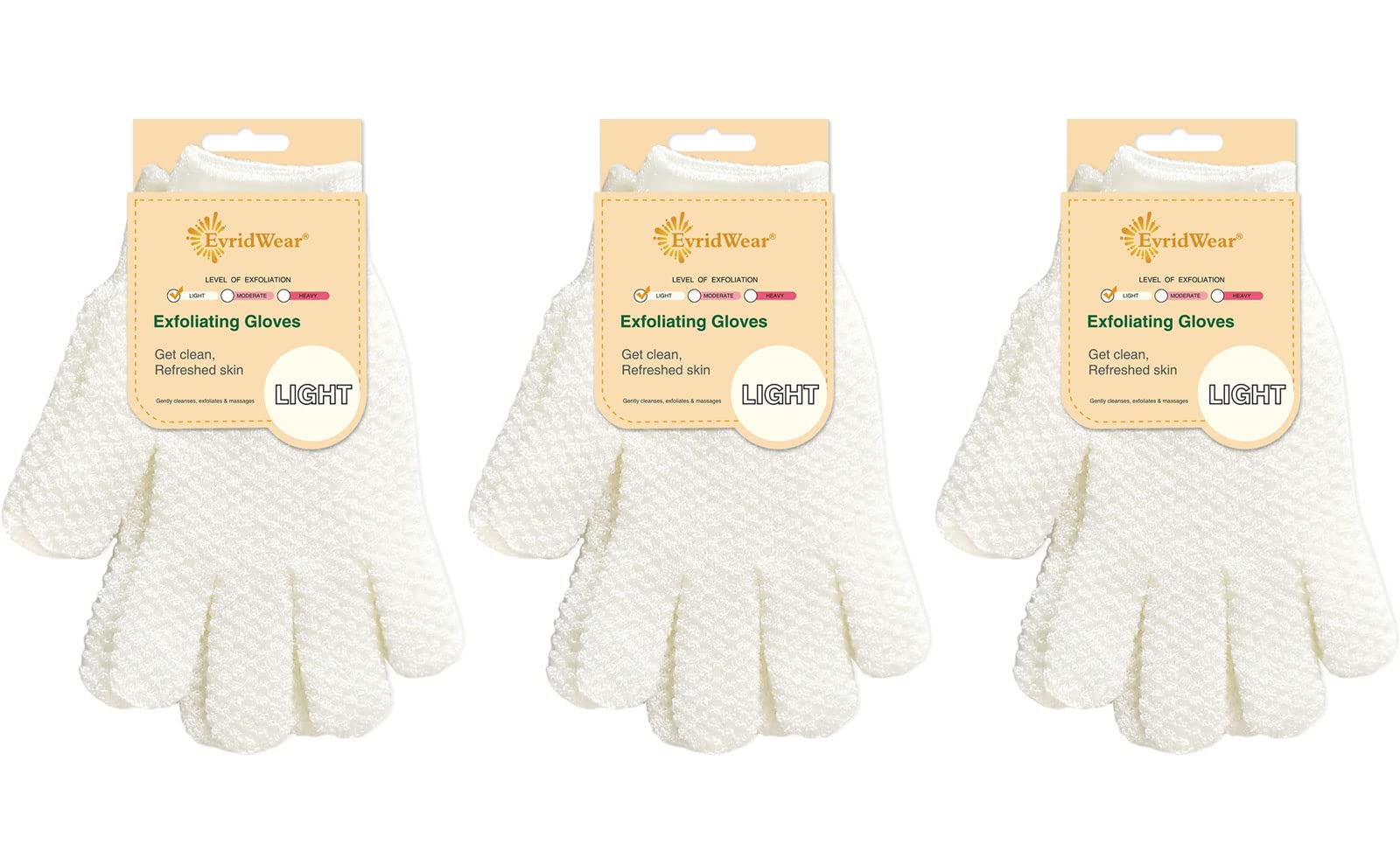 3 Pairs Exfoliation Gloves Same Level
