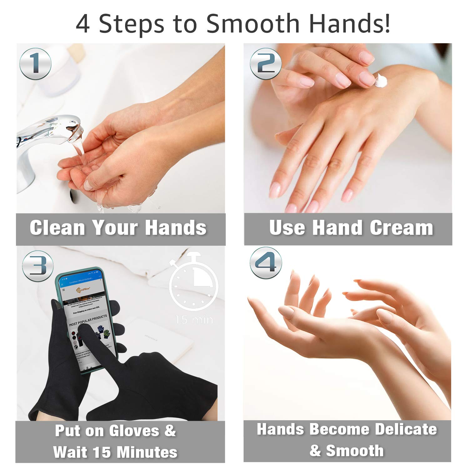 5 Pairs Cotton Touchscreen Moisturizing Gloves