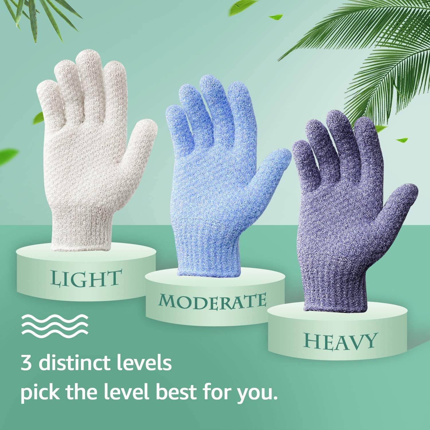 Blue Heavy Exfoliating Bath Gloves