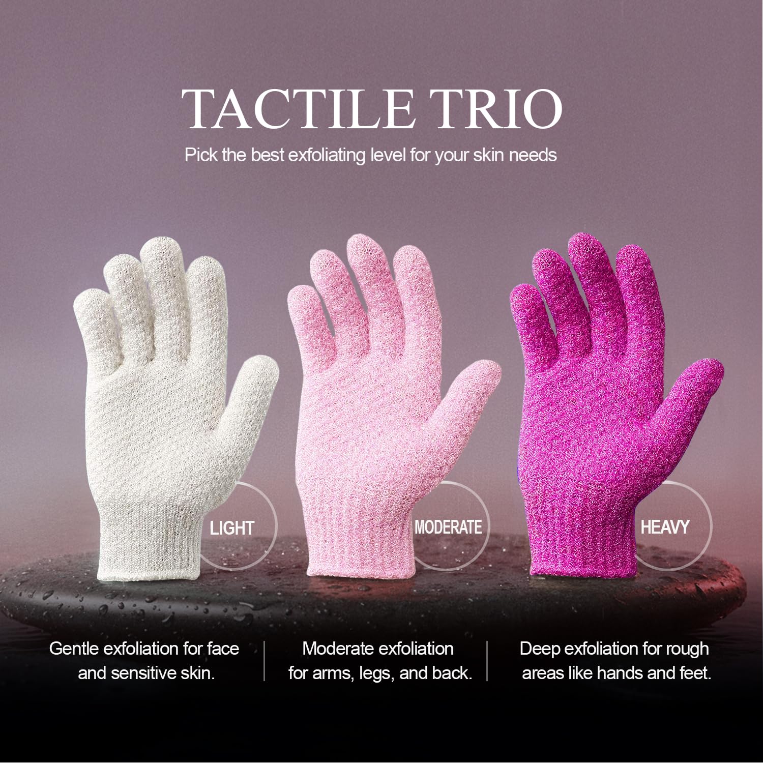 Dark Pink Exfoliating Bath Gloves