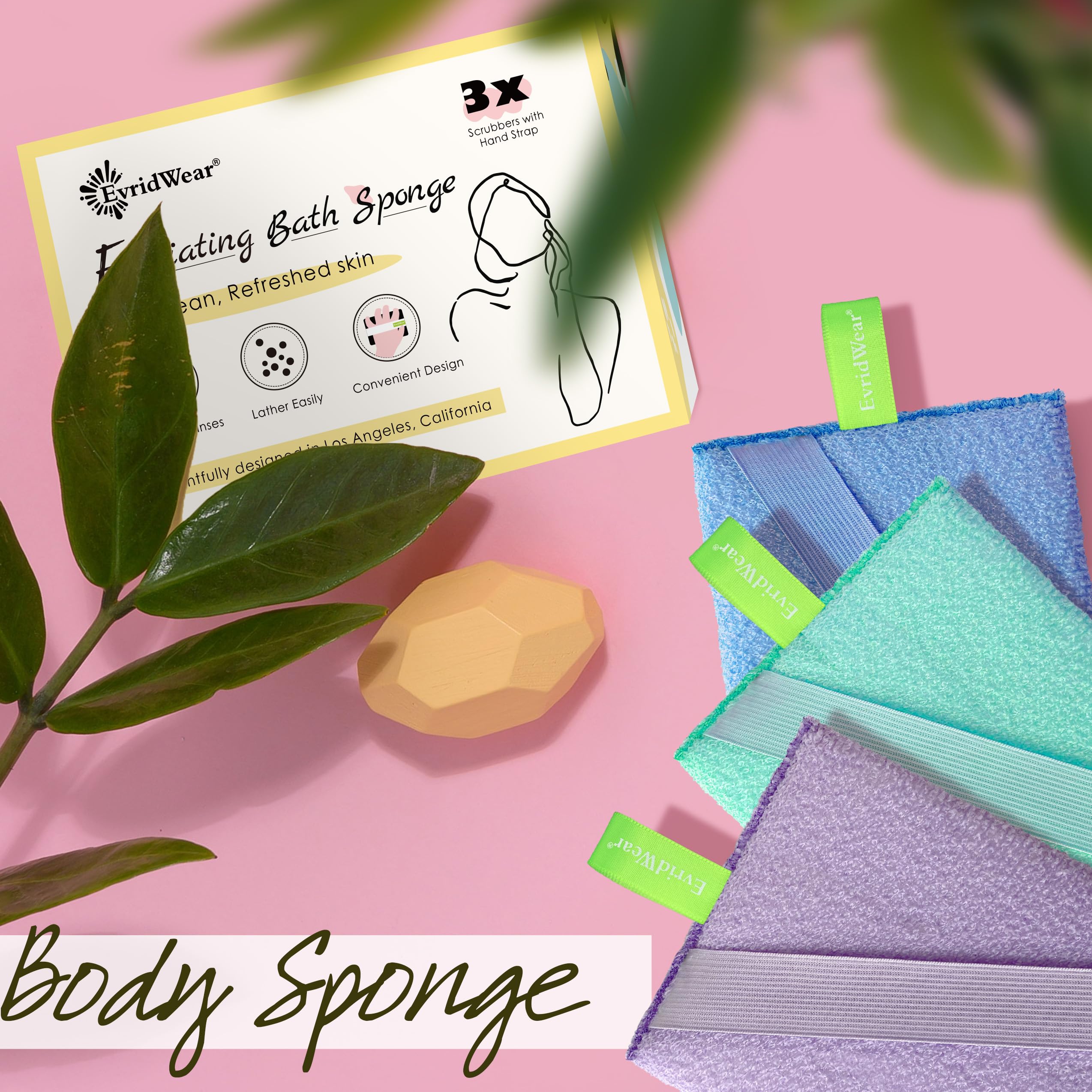 Exfoliation Bath Sponge, 3 Pack