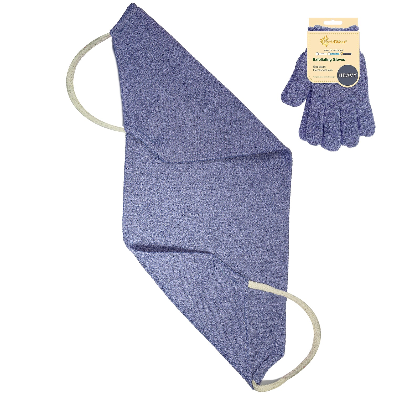 Exfoliation Back Scrubber with Handles (Back Scrubber + Heavy Gloves)