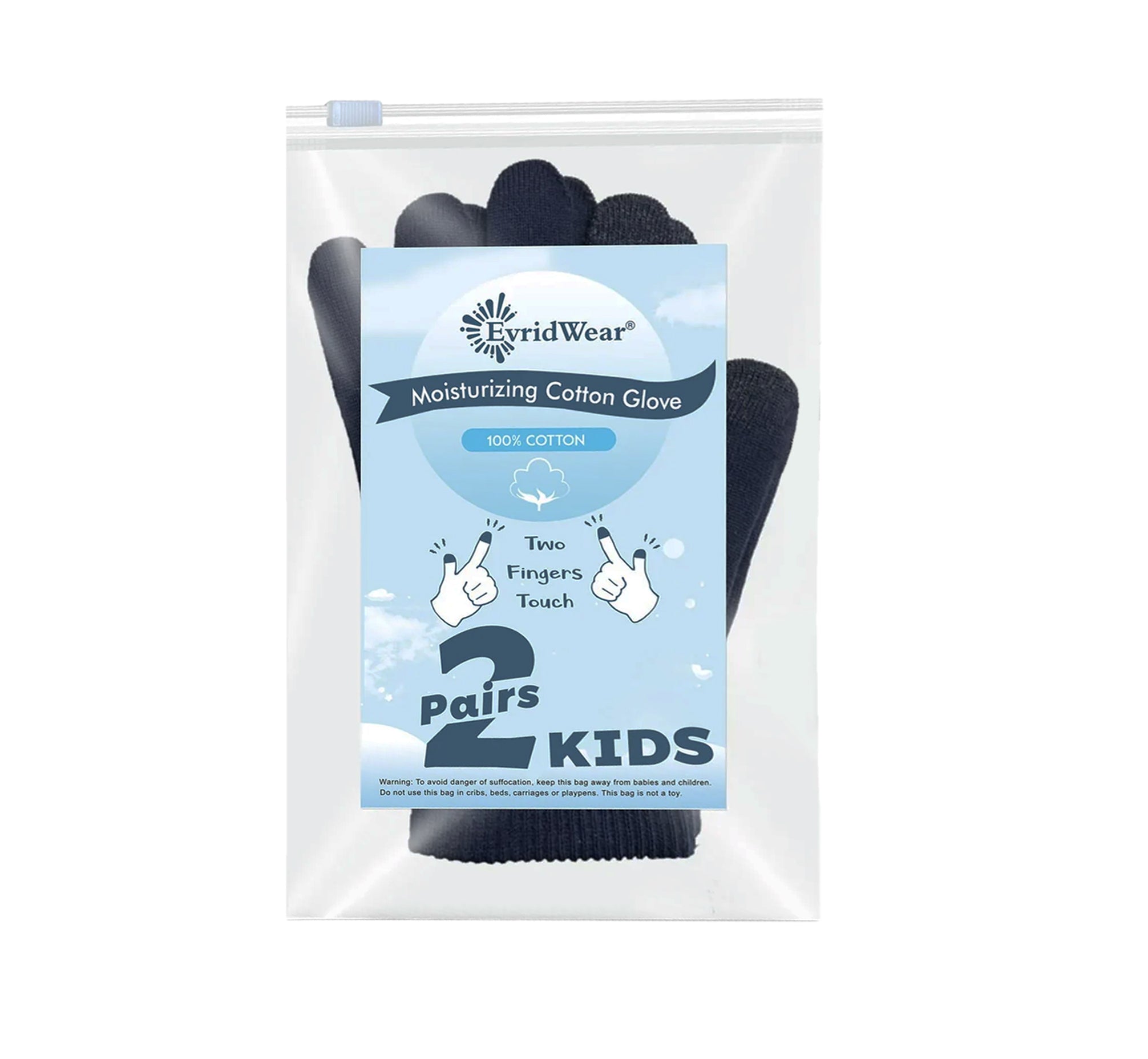 Kids Cotton Moisturizing 2 Pairs Gloves