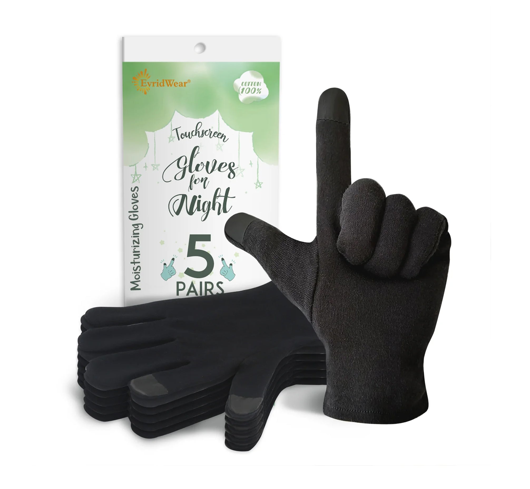 5 Pairs Cotton Touchscreen Moisturizing Gloves