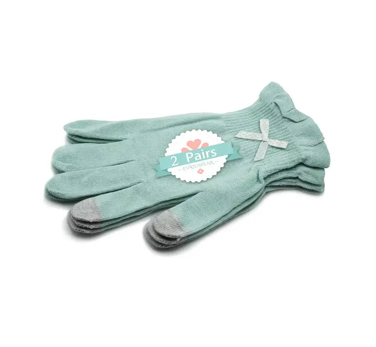 Evridwear 2 Pairs Mint Green Cotton Moisturizing Gloves