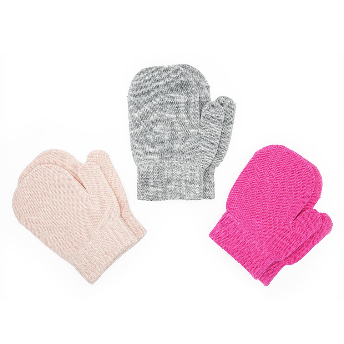 EvridWear Toddler Mittens - 3 Pairs, Warm Knit (Ages 4-6)