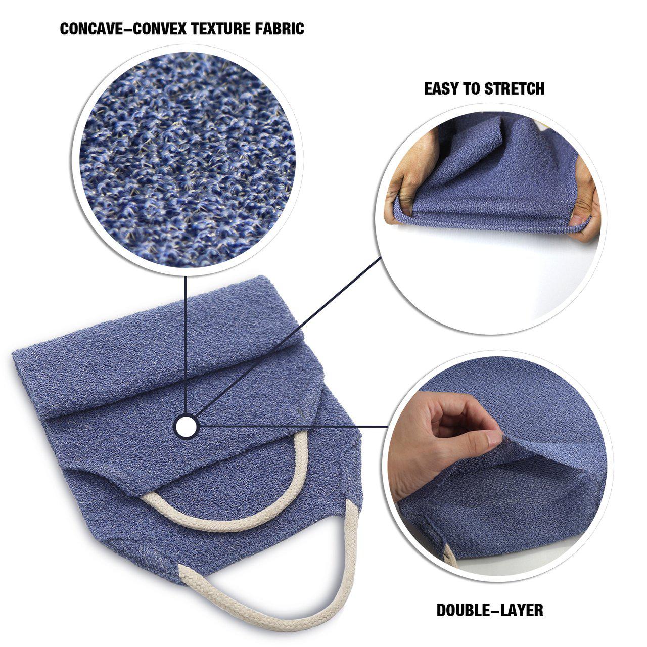 EvridWear Exfoliating Back Scrubber with Handles two sides for Body Shower Deep Cleans Skin Massages One Size-EvridWearUS