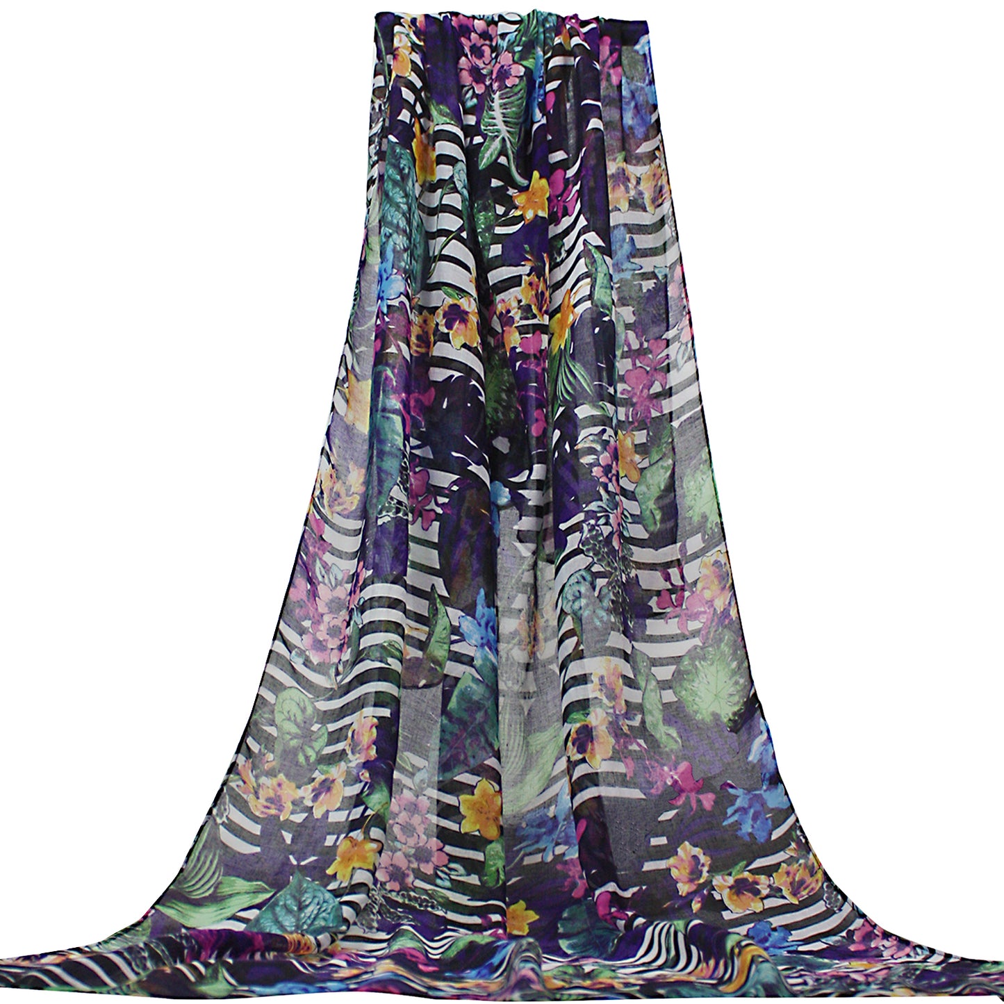 Women Lightweight Scarves Shawl Wraps with Floral Print for Spring Fall Holiday-EvridWearUS