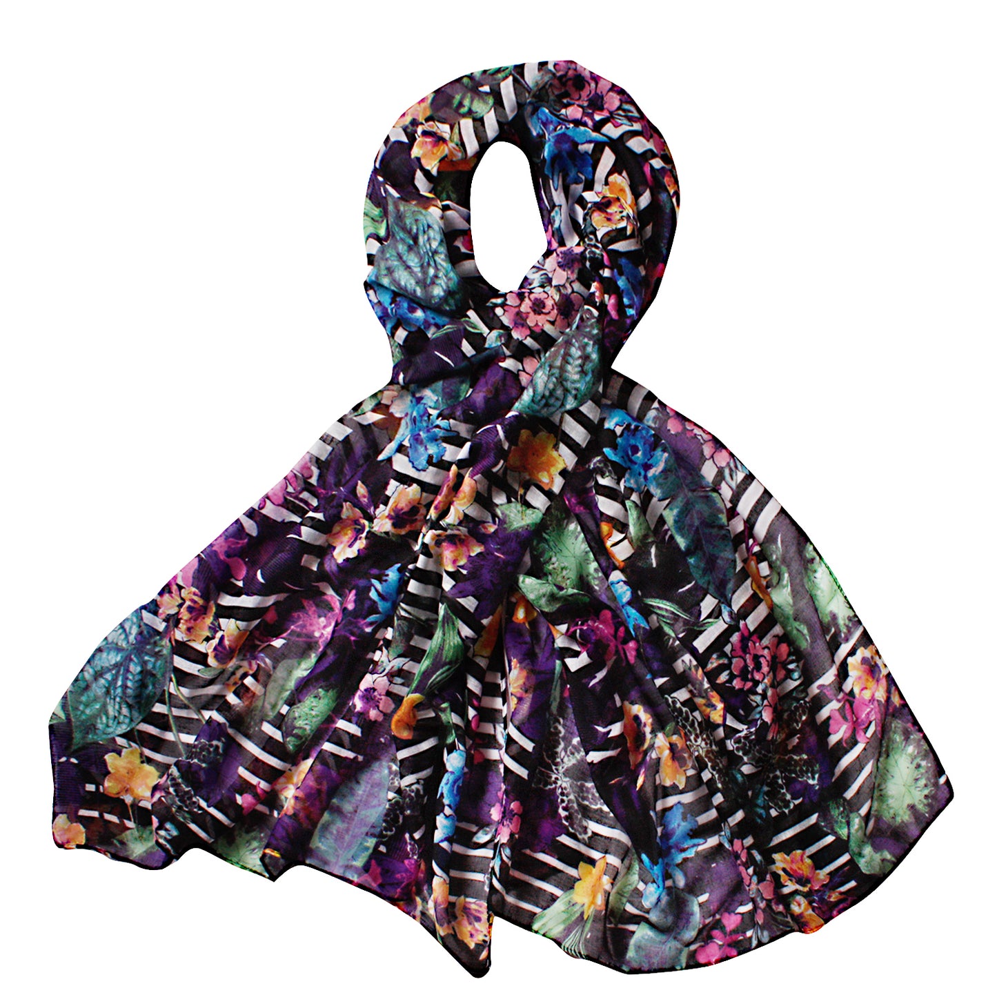 Women Lightweight Scarves Shawl Wraps with Floral Print for Spring Fall Holiday-EvridWearUS