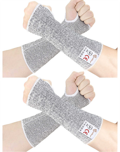 EvridWear 2 Pairs Arm Protection Sleeves, Level 5 Cut Resistant Sleeve Arm Protectors for Thin Skin, Work, Biting
