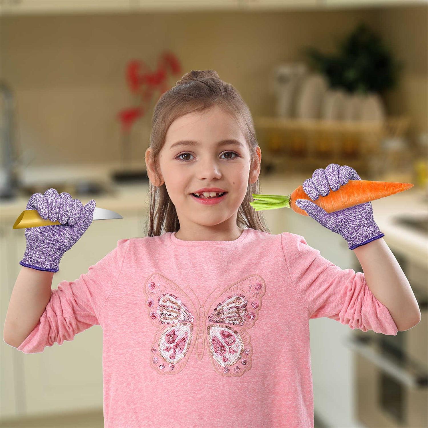 4 Pairs Kids Cut Resistant Gloves