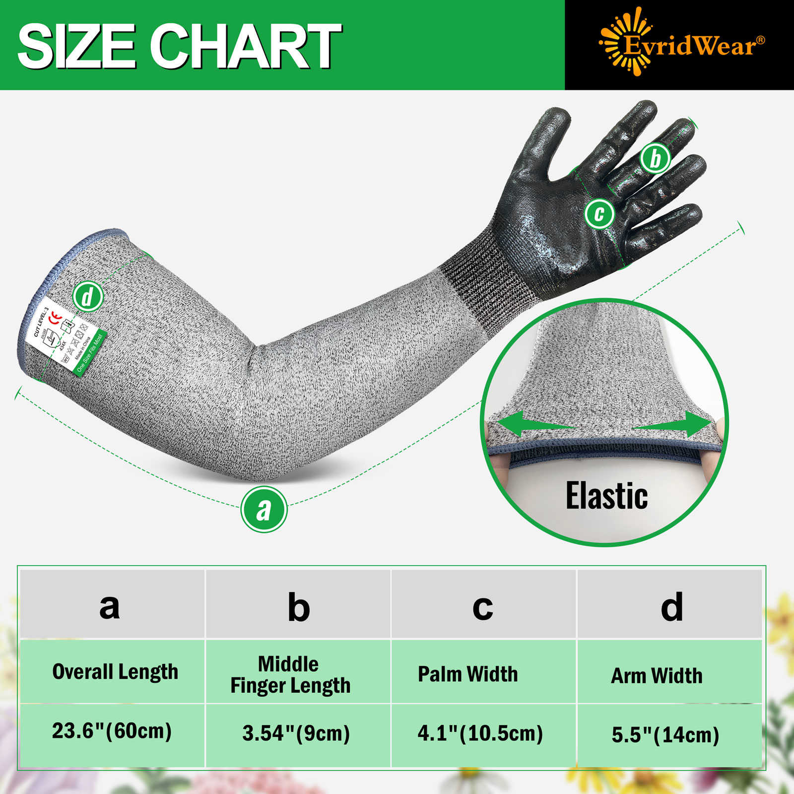 Scratch Resistant Gardening Arm Sleeves With Gloves