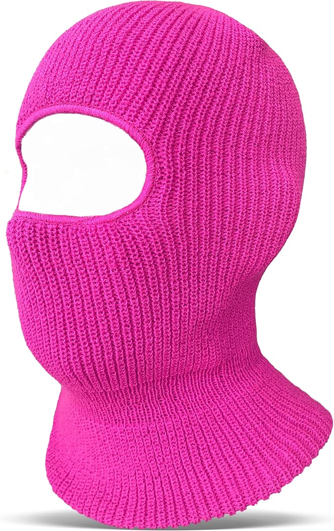 EvridWear Winter Balaclava - Knit Full Face Mask for Men & Women (Pink)