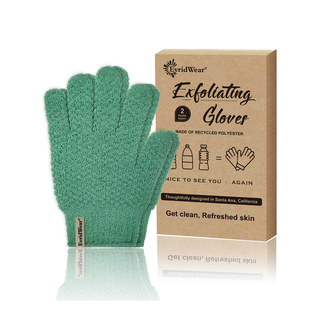 Green Exfoliating Bath Gloves