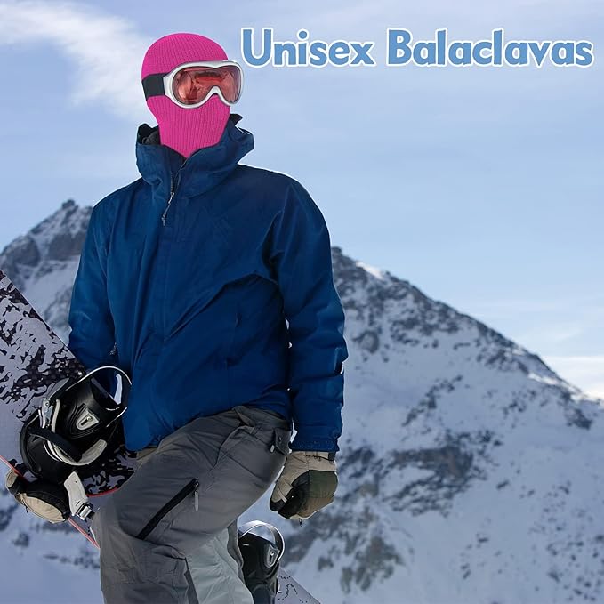 EvridWear Winter Balaclava - Knit Full Face Mask for Men & Women (Pink)