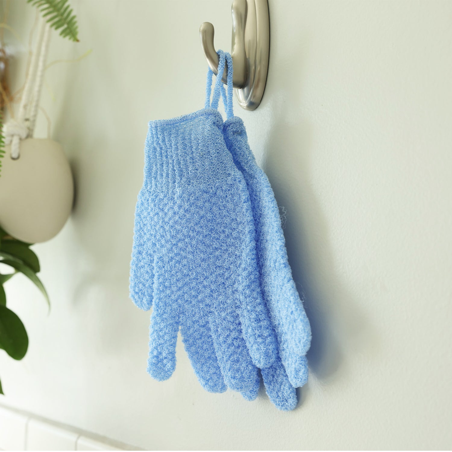 Light Blue Exfoliating Bath Gloves