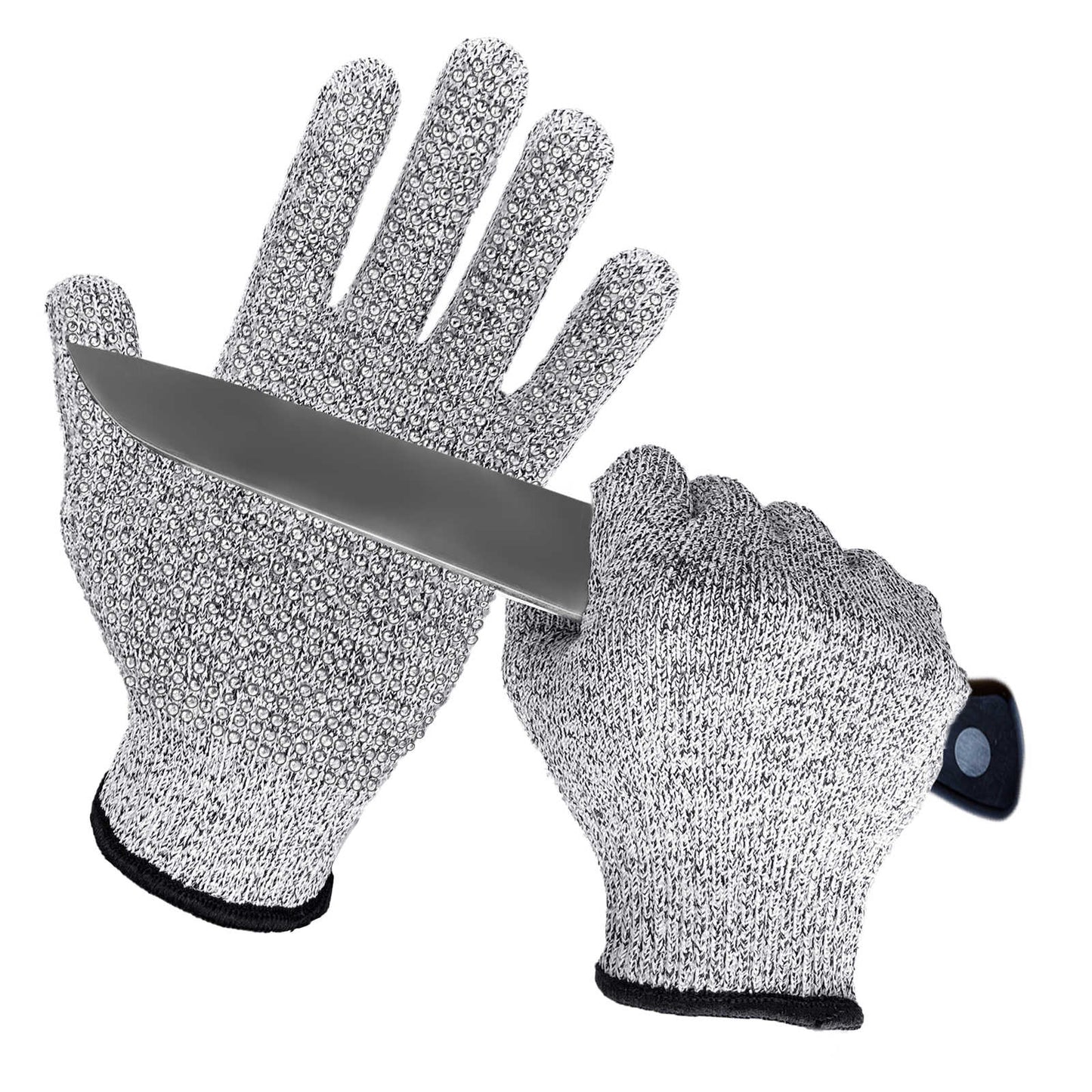 Pairs Level 5 Cut Resistant Gloves, Food Grade Material, Kitchen Work Glove,  Oyster Shelling, Fish Filleting, Meat Cutting, Carving, Gray